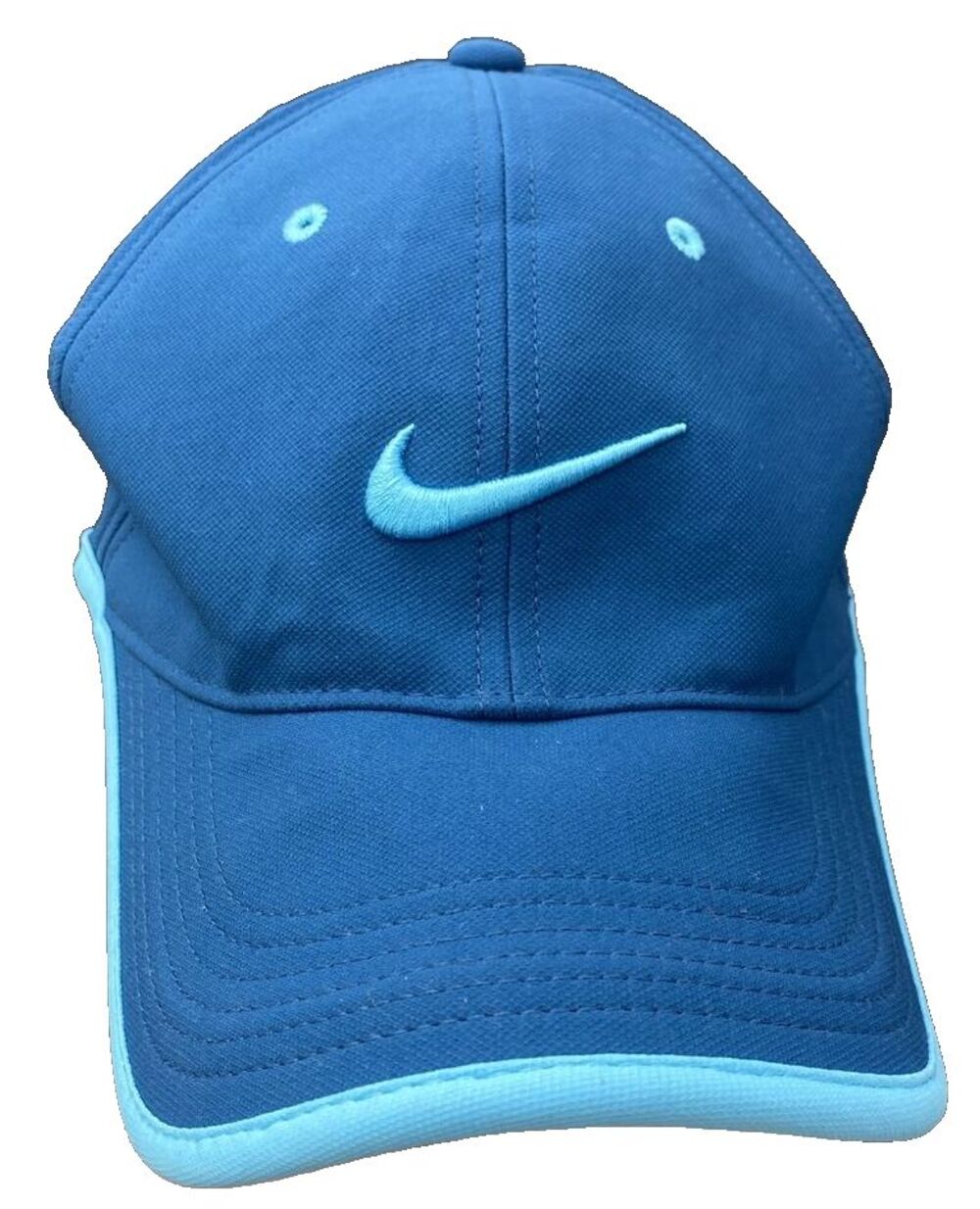 Nike Golf Hat Blue Adjustable Hook Loop Strapback Swoosh Tech Performance Cap